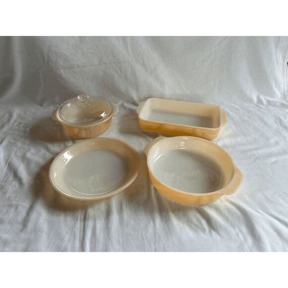 Anchor Hocking Other - Anchor Hocking Fire King Copper Tint 5 Piece Set, 446, 460, 410